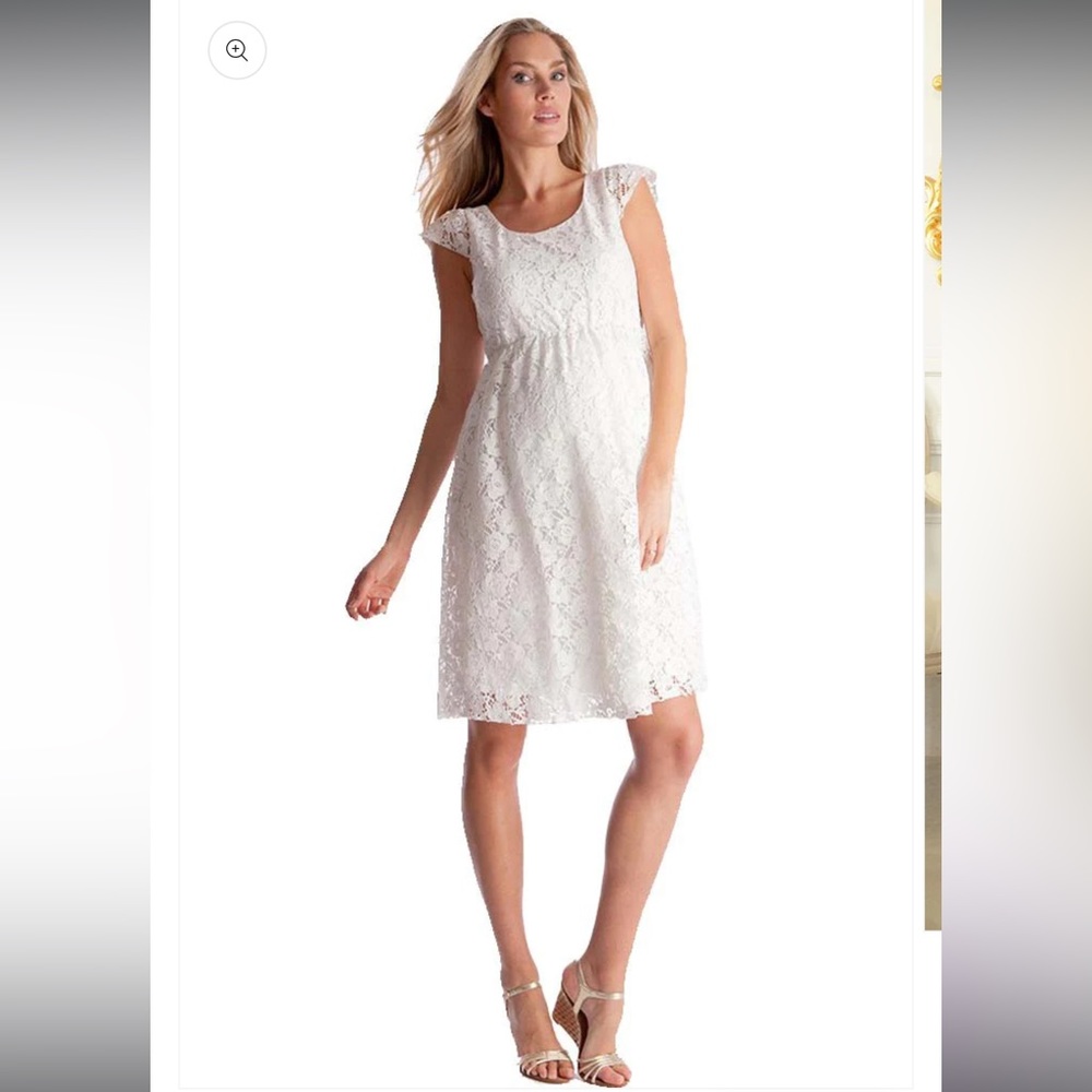 Seraphine Sloane white lace maternity dress size 4 small